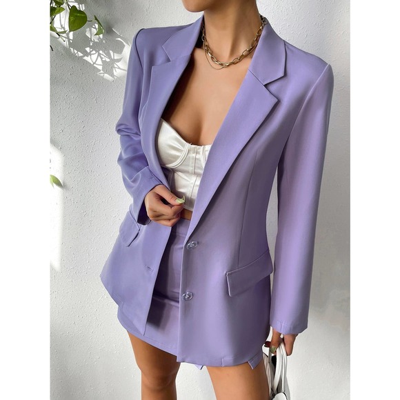 WILA Jackets & Blazers - 🌟 2 piece suit set: Lapel collar Single Breasted Blazer & Skirt set